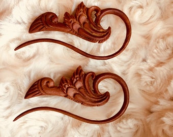 12g Hanging Wooden Earrings - Ornate