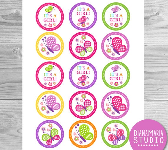Butterfly Cupcake Toppers Printable Baby shower party