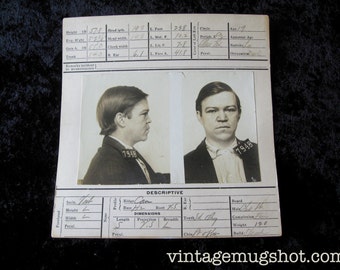 Mugshot Drug Addict San Francisco Police Department 19 Year Old Burglar Crime Early 1900's Waiter