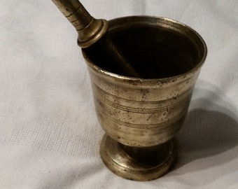 Vintage 1900's Brass Apothecary Mortar with Pestle