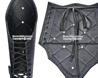 Genuine Leather Studded Medieval Bracer Pair Gauntlet Arm Guard