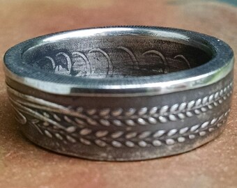 Singapore Coin Ring - 50 Cents Coin Ring 1972 - Size 8