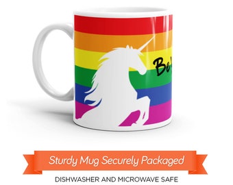 Be You Unicorn Mug, Gay Pride Flag Mug, Rainbow Flag Mug, LGBT Coffee Mug, Unicorn Rainbow Mug, Magical Unicorn Mug, Majestic Unicorn, 20x12