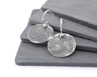 Silver Earrings Dangle Earrings Silver Paisley Earrings Unique Boho Gift for Her Bohemian Jewelry Holiday Gift for Wife - Unique Petites
