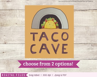 Dragons Love Tacos - Dragon Love Tacos Bag Label - Bag Label - 1st Birthday - 2rd Birthday - 3rd Birthday - 4th Birthday