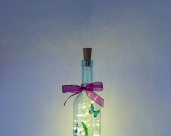 Butterfly Gifts, Bottle Lamp, Birthday Gift For Her, Christmas Gift For Her, Housewarming Gift, Unusual Gift for Best Friend, Fairy Lights