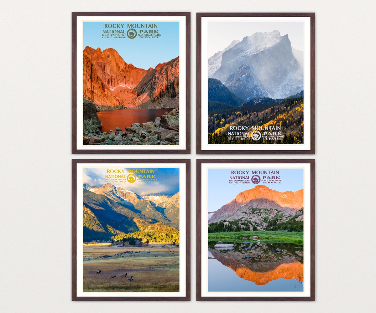 Rocky Mountain National Park Poster Rocky Mountain Art WPA