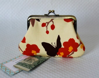 Coin purse - Change Purse - Butterfly Coin Purse - Change Pouch - Kisslock Coin Purse