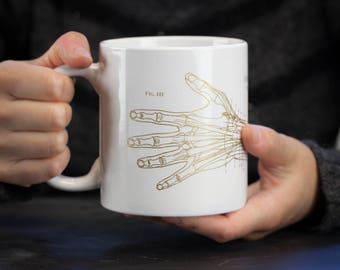 Human Anatomy Mega Mug | Hand Large Mug, Physical Therapy, Nursing, Anatomical Diagram, Medical Illustration, Physiology, Big Coffee Mug