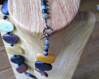 Natural stone statement necklace