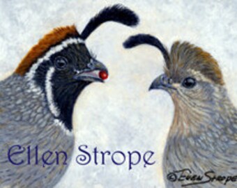 PRINTS, birds, quails, quail decor, bird decor, giclee prints, cabin decor, home decor, Ellen Strope, castteam