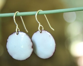 Handmade earrings, copper earrings, enameled copper earrings, sterling silver, earrings, handmade jewelry