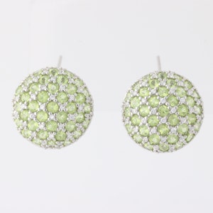 Peridot & Cubic Zirconia Earrings - Sterling Silver August Birthstone MQ1807