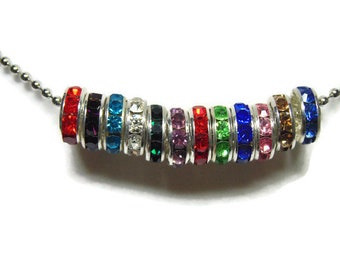Birthstone Charms; 10 mm Rhinestone Spacers; Birthstone Spacer Charm; Rhinestone Birthstone Spacer Charm; Birthstone Charm; Crystal Spacers