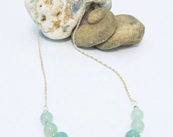 Aquamarine and Sterling Silver Necklace