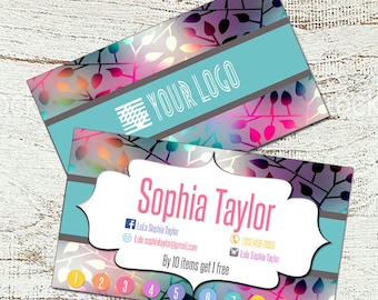 Punch Cards,Business Cards, Fast Free Personalization and Change, Digital Punch Cards,Home Office Punch Card,Mandala Business card