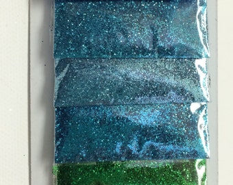 Superfine Craft Glitter - 6 Count Package in Shades of Blue and Green, Craft Glitter, Glitter, BEACH COLORS, Wedding, Scrapbooking, Cards