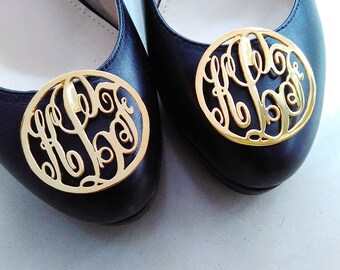 Personalized Monogrammed Shoe Clip,Gold Monogrammed Shoe Clip,Monogram Inspired Shoe Clips,1.5" inch Monogrammed Gifts,Custom Gift For Mom