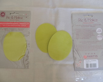 1 pair of elbow/knee pads on yellow green clothing