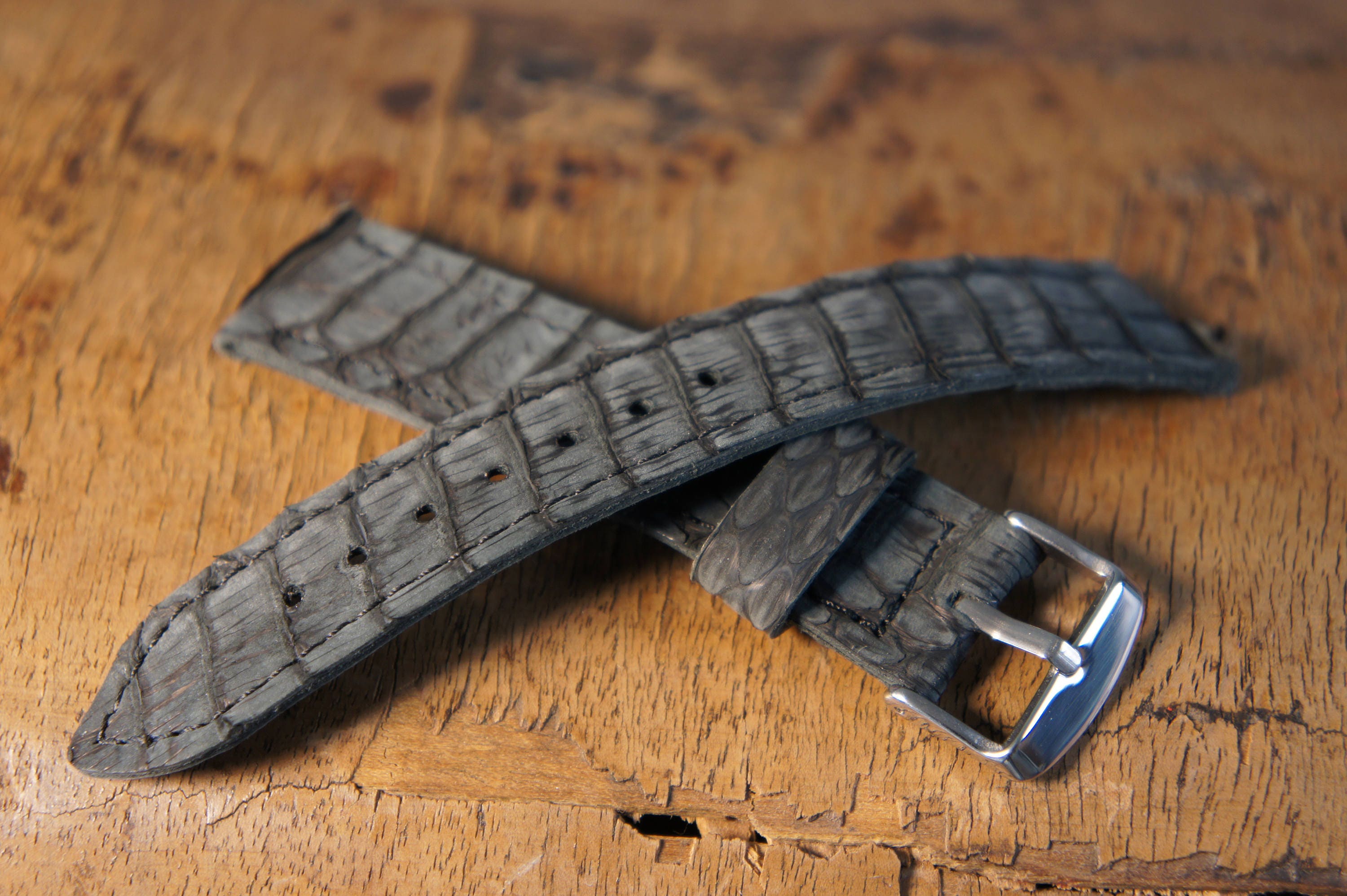 Handmade leather watch strap Snake skin watch strap Watch