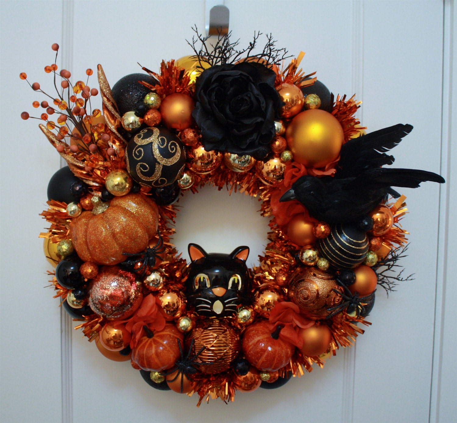 Halloween Ornament Wreath Vintage Inspired Creatures of