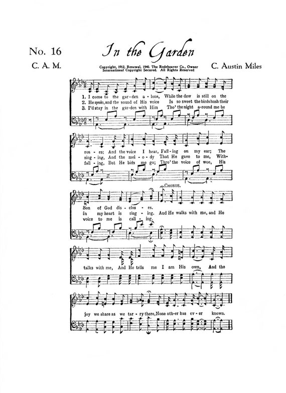 Challenger image inside in the garden hymn printable Enterprising image for in the garden hymn printable