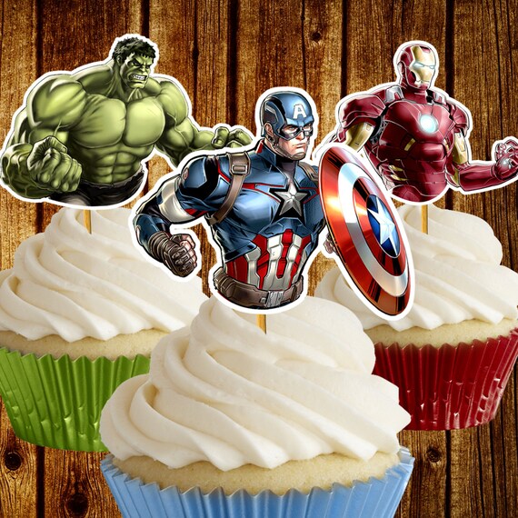 Avengers Cupcake Toppers / Superhero cupcake toppers