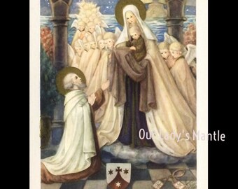 Vintage Our Lady of Mount Carmel Holy Card - Copyrighted by Kunst-Adelt, Holland
