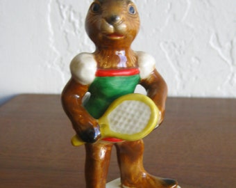 Vintage Goebel Tennis Player Bunny Rabbit German Porcelain Figurine