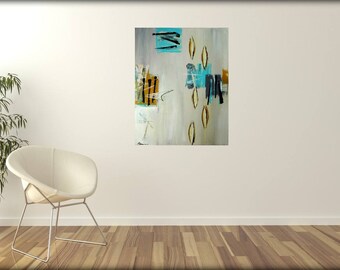 mid-century modern art original painting mcm funky midmod mcm