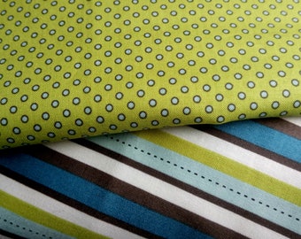 Fabrics by Riley Blake matching "Pirate Matey's" 2 fabrics with stripes and dots sold by 20 cm