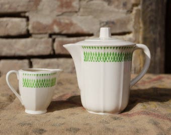 Teapot and pitcher - Badonviller - semi porcelain