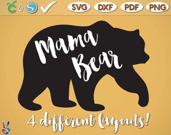 Mama Bear SVG, Little SVG, Mama Bear svg, Mama Cut Files, Mama Digital File, Bear DXF, Mama dxf, Bear Family svg, png, pdf