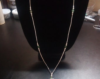 Liquid Silver and Jade Lanyard