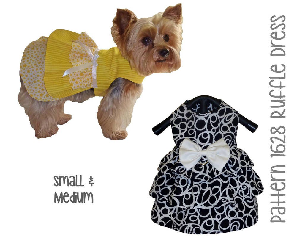 Ruffle Dog Dress Pattern 1628 Small & Medium Dog Clothes