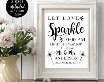 Printable Wedding Sparkler Sign Editable, Reception Let Love Sparkle Signage, Send Off Light The Way Sign, DIY Instant Download Template