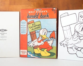 Vintage Walt Disney Donald Duck Character Plak by Youngstown Pressed Steel YPS 1942 WW2 Collectibles
