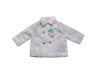 FRENCH VINTAGE 70's / kids / padded jacket / white Rhovyl / new old stock / size 1 year