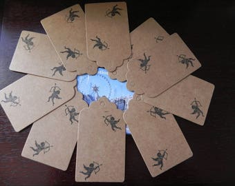 10 labels kraft "Angels" 7 x 4 cm