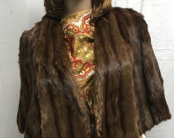 Mink stole, brown mink, fur, wrap, vintage fur