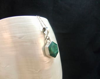 Green Emerald Sterling Silver Necklace