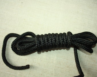 9 mm Braided Nylon Cord = 6 Yards = 5.49 Meter Elegant Soft Rope Black Macrame Cord