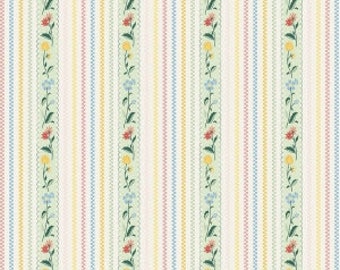 Bunnies and Cream - Stripe Mint by Lauren Nash for Penny Rose Fabrics, 1/2 yard, C6023-Mint