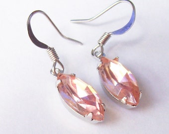 Vintage Pink Earrings Dangle - Rosaline Jewelry Jewellery - Accessories For Women Rhinestone