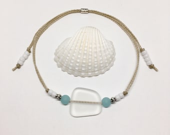 sea glass jewelry, beachcomber beach anklet, gift for her