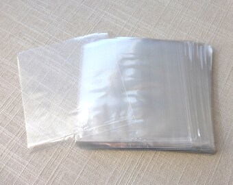 4x4 inches 100 Flat Crystal Clear Poly Bags 1.5 mil thick Wedding Birthday Party Favor Candy Treats Products Crystal Clear