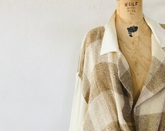 Woven Slouchy Silk and Linen Jacket