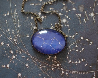 Virgo Zodiac Necklace. Virgo Constellation Necklace. Virgo Necklace. Virgo Star Sign Necklace. Zodiac Jewelry. Astronomy. Zodiac Sign.