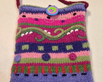 Recycled Sweater Hobo Handbag/Tablet Bag