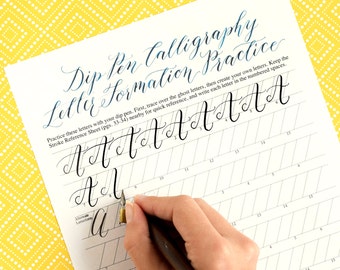 Printable Calligraphy Worksheets : Kaitlin Style {Learn Calligraphy} - 35 Page Set